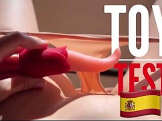 Sexy Spanish chica enjoys new sex toy in solo play