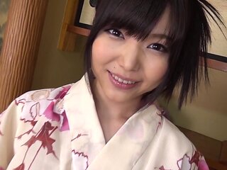 Shino Aoi sucks a cock in a kimono