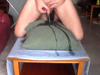 John is Pissing all over the Sofa Pillow