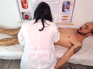 Nurse Jennifer Pimenta notices her patient's hard-on