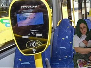 Amateur Latina student can't resist huge cock on the bus