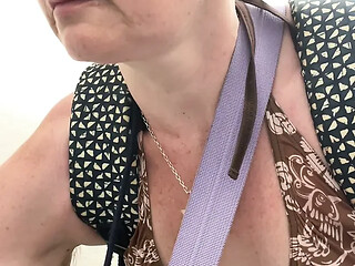 Striptease in a Shop as I Get Naked to Try on Dresses and a Bikini Top
