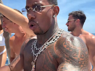 We rented a yacht and had the craziest public orgy on the sea. Wild pornstar orgy on boat and jetskis