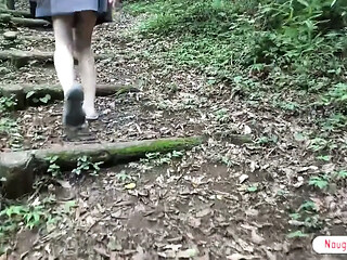Slender married beauty gets creampied in the mountains