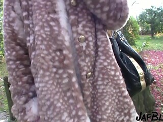 Japanese whore takes a hard raw dick without a condom