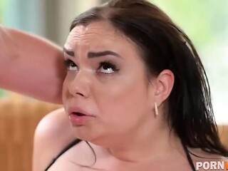 Big-Titted Big-Ass Brunette Takes Double Anal Penetration