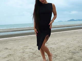 Sexy Tight Black Dress and Beauty Chill