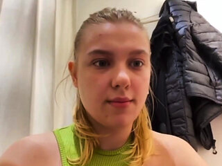 Fingering and Pussy Masturbating in a Fitting Room