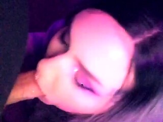 Mature brunette amateur giving a great POV blowjob