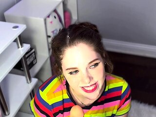 Jessy funny amateur teen brunette toying