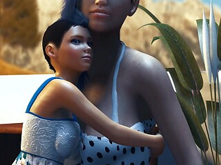Petite teen transforms into a huge-boobed giantess