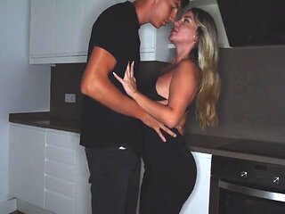 Blonde Busty Nympho Seduces A Young Guy In The Kitchen With Tatiana Alvarez, Brady Bud And Kourtney Love