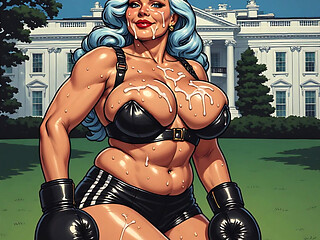 Cum Covered Fitness Babes Art