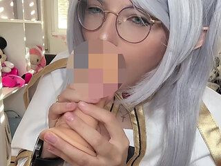 FRIEREN REAL LIFE HENTAI Cosplay girl BLOWJOB