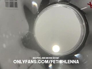 Enormous goddess swallows man whole in her coffee