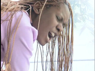 Young ebony spanked and fingered by old man