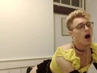 Hot Sissy Fag Whiteboi Jes public BBC Dildo