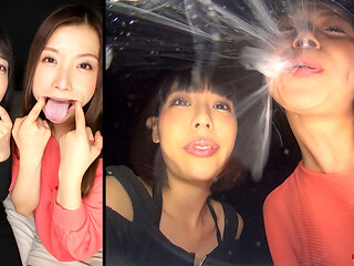Saliva From Yua Nanami and Tsubaki Katos Lesbian Kisses Drips Onto Your Face