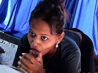 Young Indian Wife Giving Deepthroat Blowjob With Cum