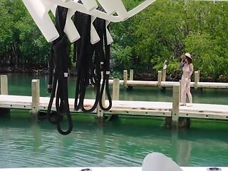 Inked girl cannot wait to take his dick on a boat too