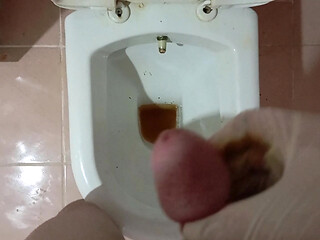 I pissing first with my little shemale dick and then masturbate and cum - Part 3