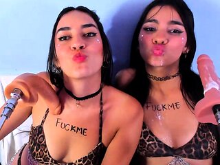 Blonde and brunette lesbians toying cunt