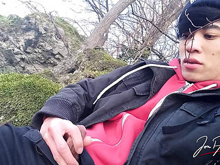 Jon Arteen wants to cum outdoor but it's a ruined orgasm
