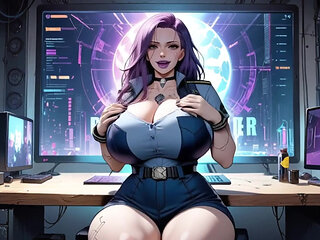 Cyberpunk police woman undress (Ai animation)