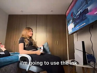 Blonde Lesbian Best Friend Eats My Pussy Rough While I Game - Scarlettandc