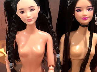 Asian barbie dolls cummed on