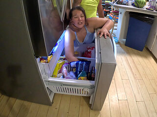 asian stepsister stuck in freezer gets pounded hard from behind