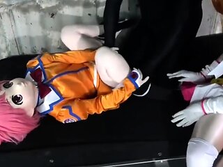 Fetish lesbians toy ass and pussy with plug and vibrator