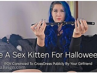 Be A Sex Kitten For Halloween: Pov Convinced To Cross-dress Publicly By Your Girlfriend