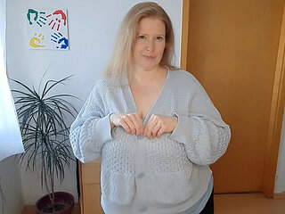 Curly Dreams German MILF Undresses Big Natural Tits Solo 4K