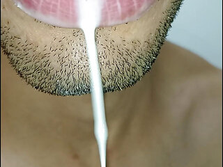 tongue, I want cum in my mouth, tongue, hard, cute, sloopy, submissive milk swallower