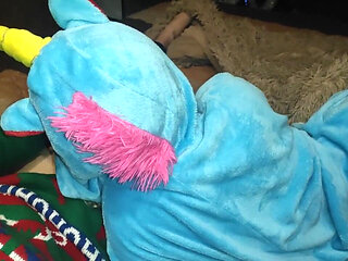 Little Princess in Unicorn Pajamas Sucks Cock!
