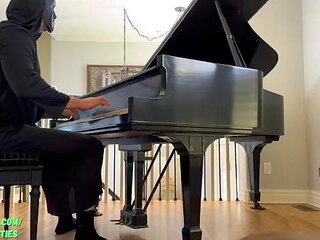 Hot Chick Roughly Throat Fucked by Masked Piano Player