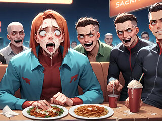 Mind-blowing Diner Sex, Warm Crimson Faces with Utter Crimson Sheer Pleasure in a Blazing Romp Utter of Mental Frenzy -