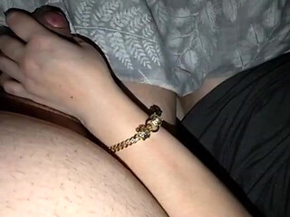 Step mom Stuck with Step son in One Bed in Share Room and handjob his dick