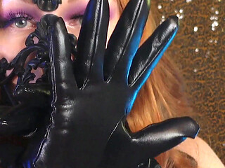 Gloves and mask, leather and latex, sexy SFW video - ASMR sounding (Arya Grander)