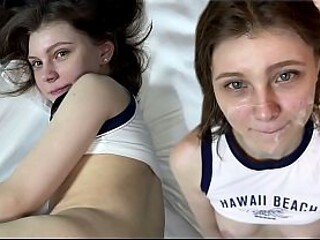 Amateur babe takes it doggystyle and gets glazed
