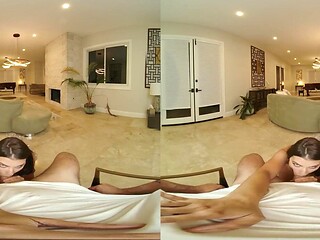 Busty Adriana Chechik gives grateful blowjob before