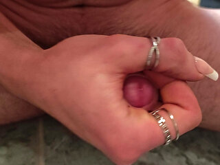 I jerk off with long french nails