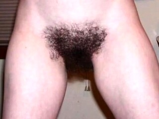 Bushy Girl's Pussy - Close-Up View