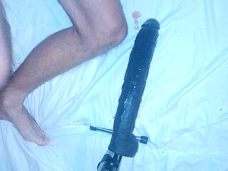 Playing with huge anal toys and fisting