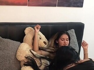 Bratty sis gets fingered and pounded by her horny stepmom