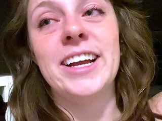 Cumshot amateur MILF suck and jerks dude in the bedroom