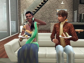 First night together with a newly married Indian couple