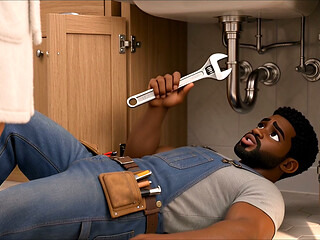 Full video BBC Plumber fucks hot client