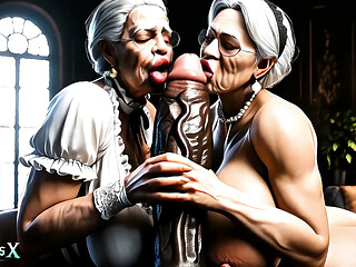 This is an AI-generated compilation of hot and mature GILFs worshiping